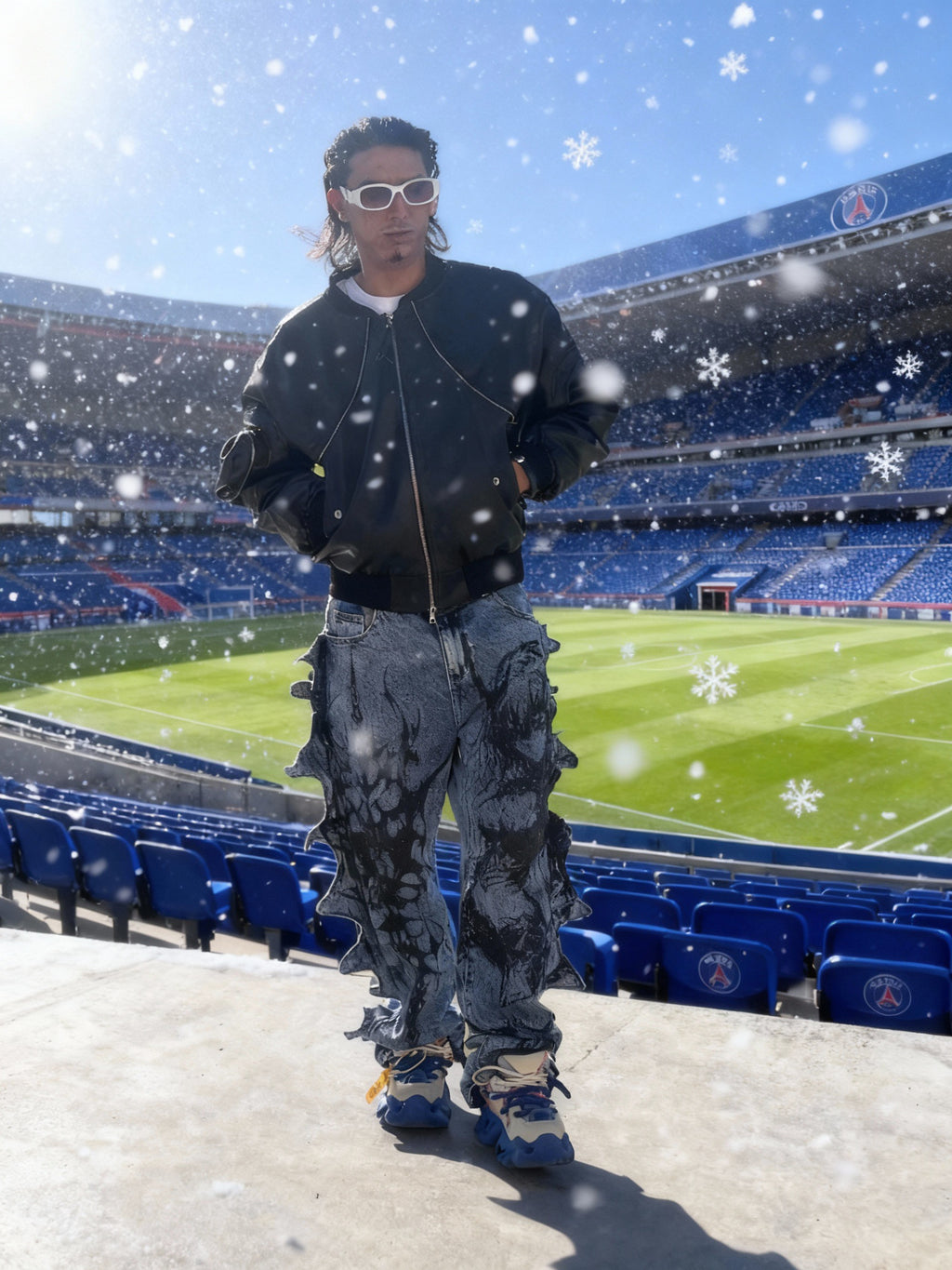 Shadow Spine Acid-Wash Jeans